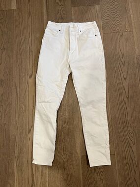 FRAME Ali High Rise Cigarette White Jeans